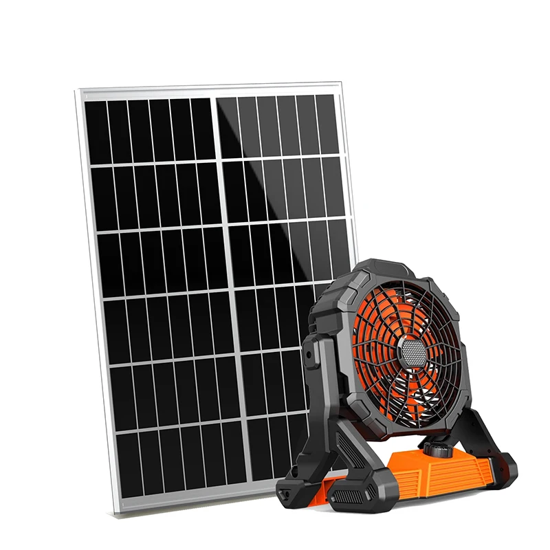 Light Emitting Diode Stand and Battery Portable Mini 12 Rechargeable Camping Solar Floor Fan