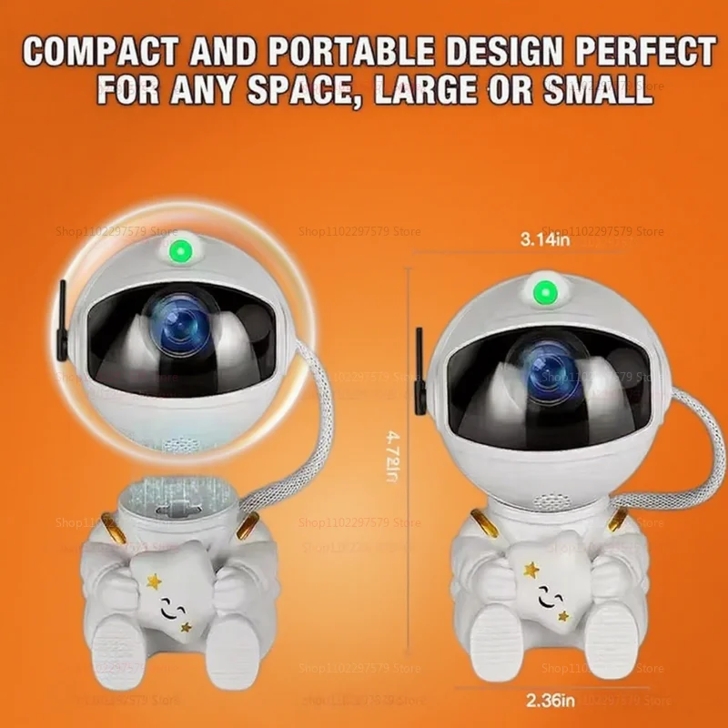 2025 Creative Astronaut Star Projection Light Colorful Starry Night Atmosphere Lamp Perfect Birthday Gift for Kids and Adults