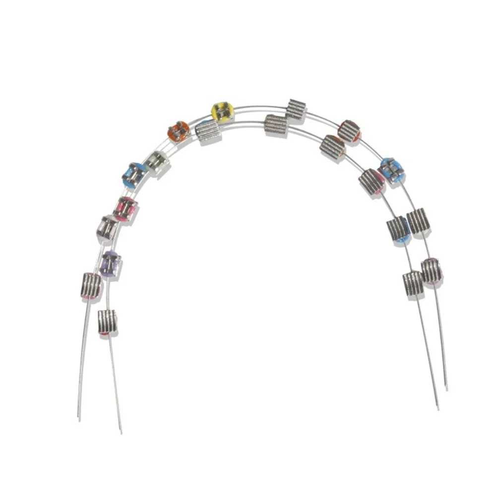 

1 Pair Colorful Temporary Tooth Decoration with Metal Wires Fake Brackets Orthodontic Ligature Ties Braces Dental Decorations