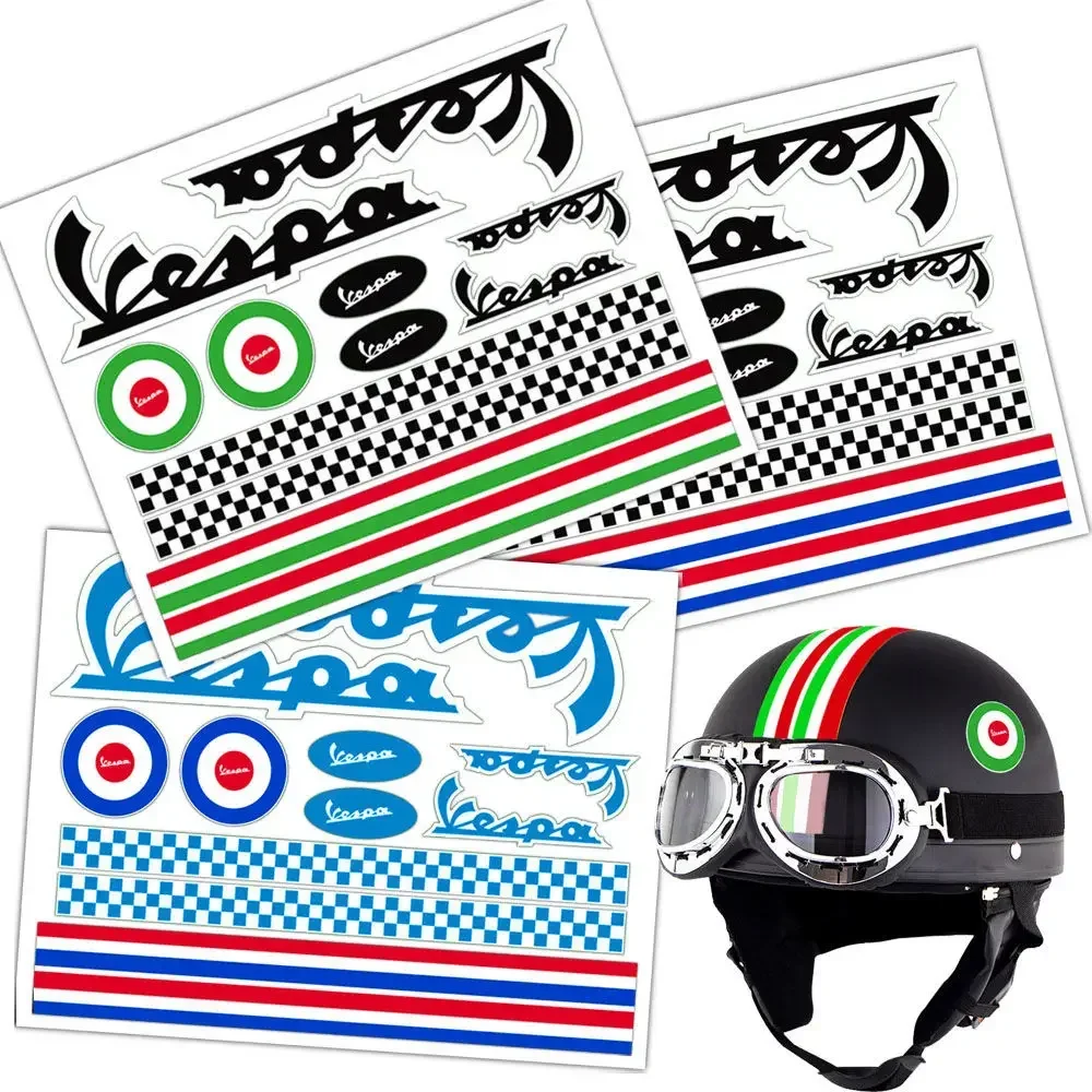 Rosso ROT Style Motorcycle Helmet Reflective Decals Kit for Vespa Games Monkey Motorcycle Universal Stickers Reflective Kit