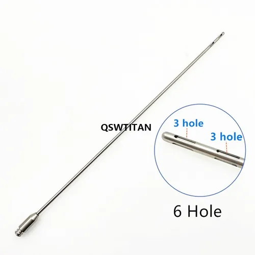 Imagen 2 del producto Cánulas de cinco orificios/siis orificios Aguja de transferencia de grasa Cánulas de liposucción de acero inoxidable Cánula de cosecha de grasa para células de tallo