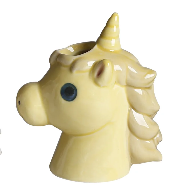 Suporte de escova de dentes de cerâmica em forma de animal bonito, suporte de base de escova de dentes, tubo de armazenamento de dentes de banheiro doméstico, decoração de banheiro