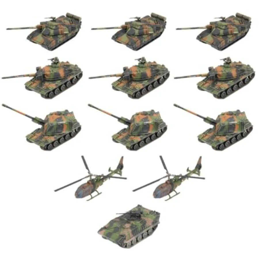 

Flames of War French Leclerc Tank Company Starter Force для исторического миниатюрного военного снаряжения с подробными моделями и аутентичными W