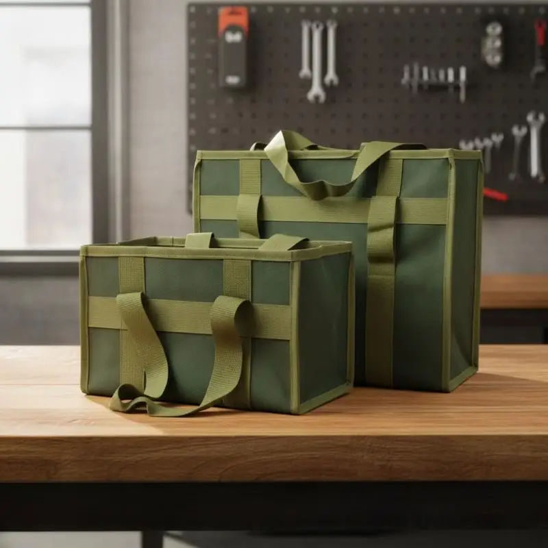 【AB1】Simple Portable Canvas Tool Pouch High Capacity High Strength Tool Storage Organizer for Home Gardening Repair Hand Tools