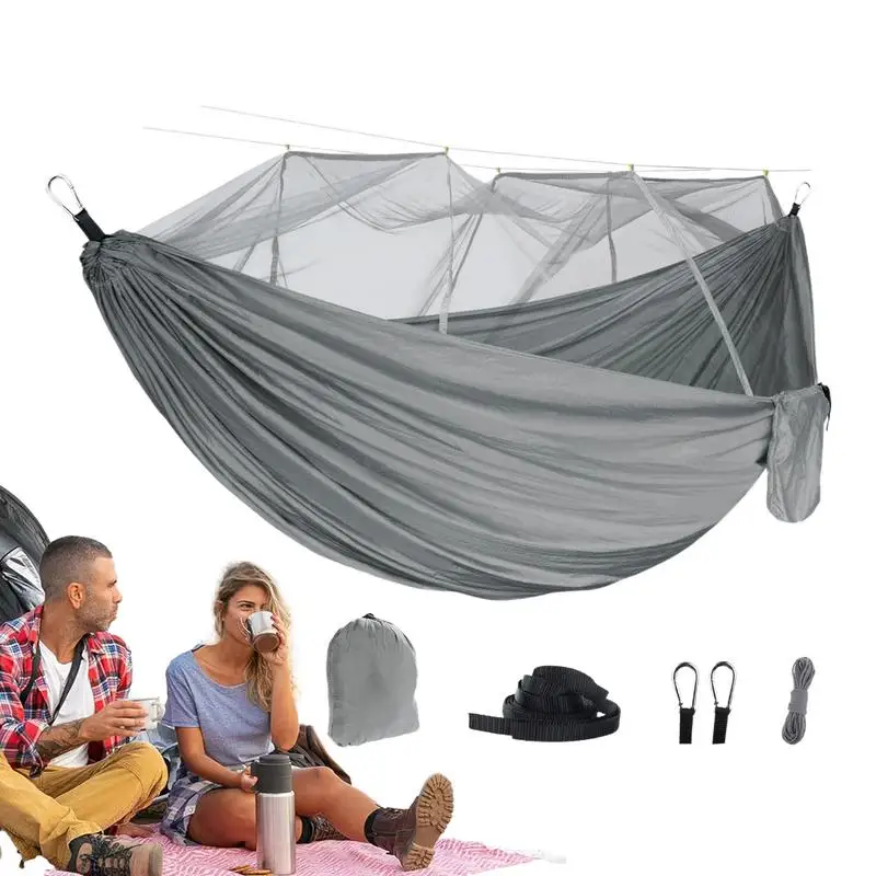

Net Hammock Comfortable Camping Hammock With Net Breathable Compact Waterproof Lightweight Camping Accessories For Backyard