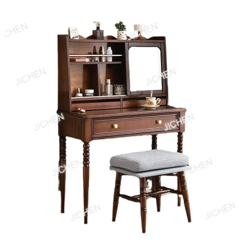 

Medieval French solid wood dresser dressing table American retro makeup table bedroom