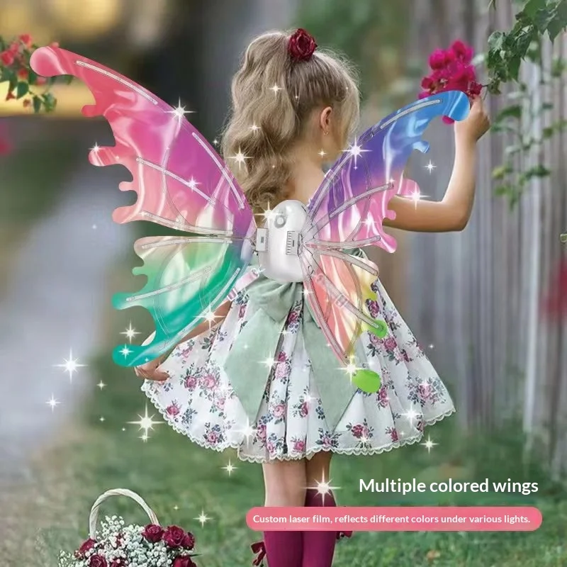 

Shangtongyun Electric Moving Fairy Butterfly Wings Light Up Angel Back Accessory Toy For Kids Girls Dogs Cosplay Birthday Gift