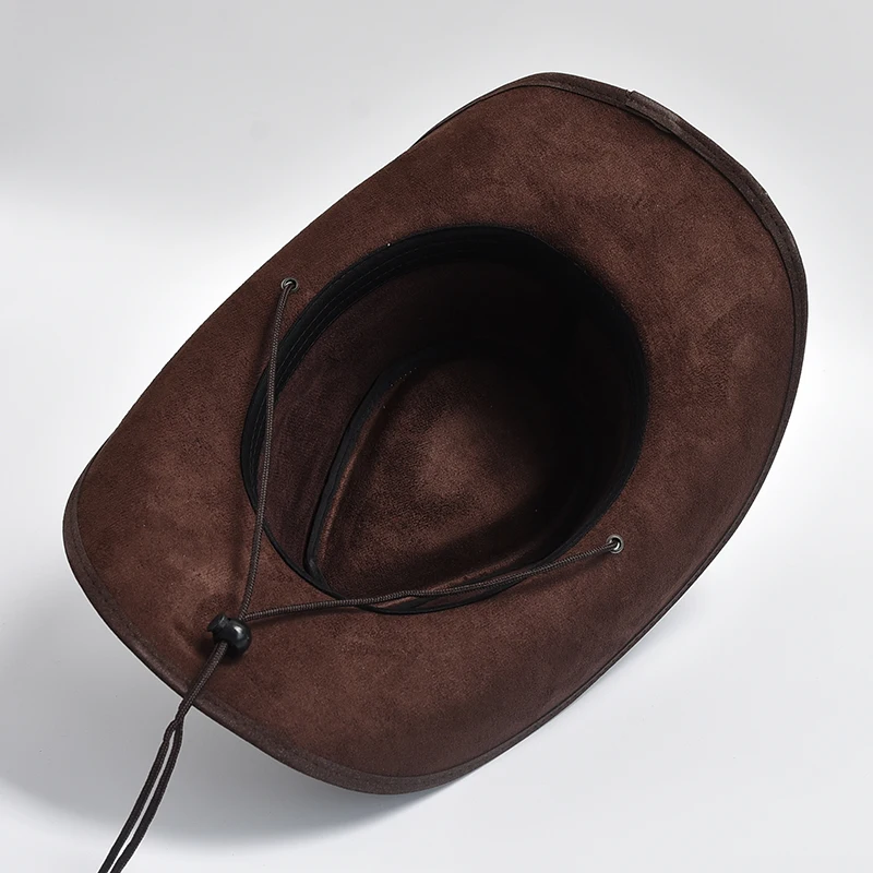 High Quality Leather Western Cowboy Hat Fashion Bull Head Decoration Gentleman Lady Cowgirl Jazz Caps Sombrero Hombre