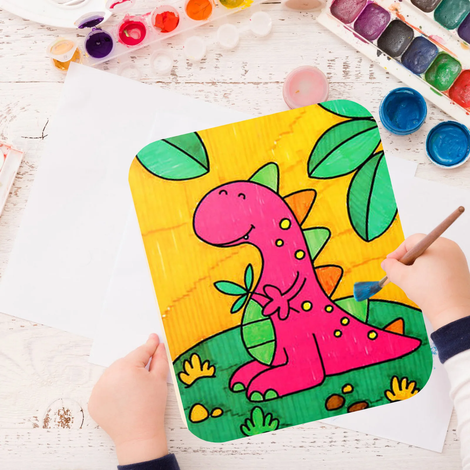 5 مجموعات من لوحات الرسم DIY للأطفال من الخشب الطبيعي لوحات جرافيتي فارغة تعلم الألوان مستلزمات فنية تعليمية لعبة رسم للأطفال #4