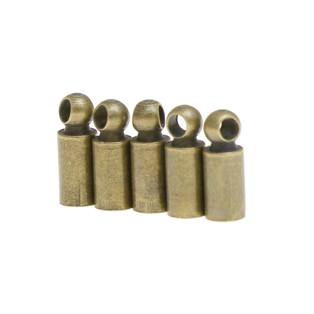 

100 Pcs Round Rope Buckle Jewelry Handmade Findings End Tip Tassel Caps Manual Copper Tips Beads Crimp