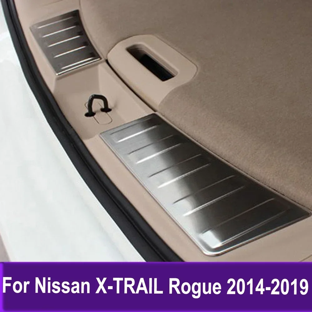 

Inner Rear Bumper Pad Protector Trim Tail Trunk Scuff Plate Cover For Nissan X-TRAIL Rogue 2014-2016 2017 2018 2019