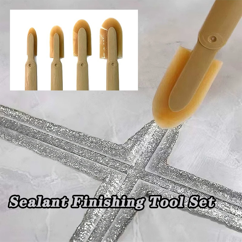

4-8pcs Sealant Finishing Tool Set Extended Length Rubber Spatula Caulking Tool Reusable Rubber Caulk Caulking Applicator