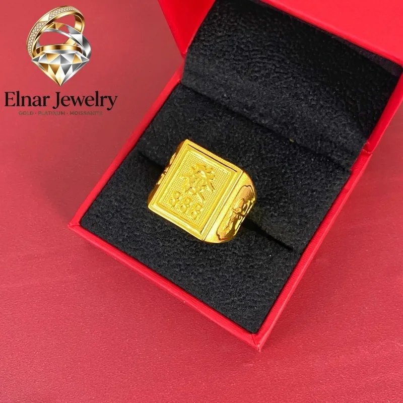 

Elnar Jewelry Luxury 24K 9999 Pure Gold real gold Ring Men's Opening Adjustable Ring