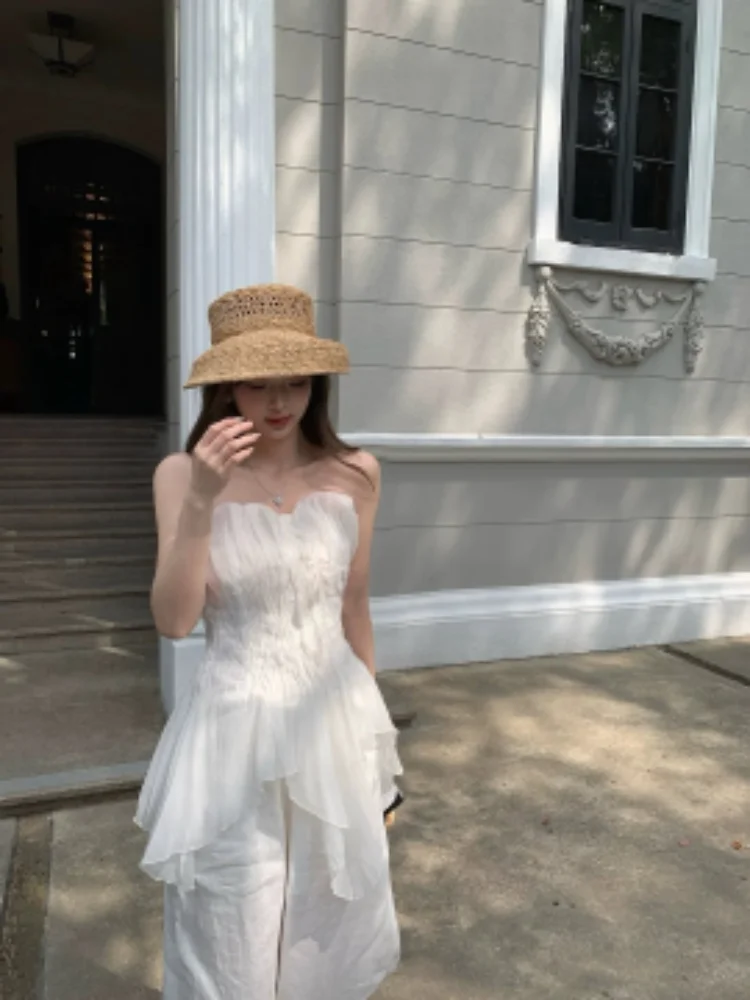 

Женская блузка-топ светло-розового цвета с плиссировкой и сетчатыми вставками, элегантный асимметричный топ с оборками по низу, модель 2026 года, сексуальная повседневная рубашка в стиле Y2K для вечеринок