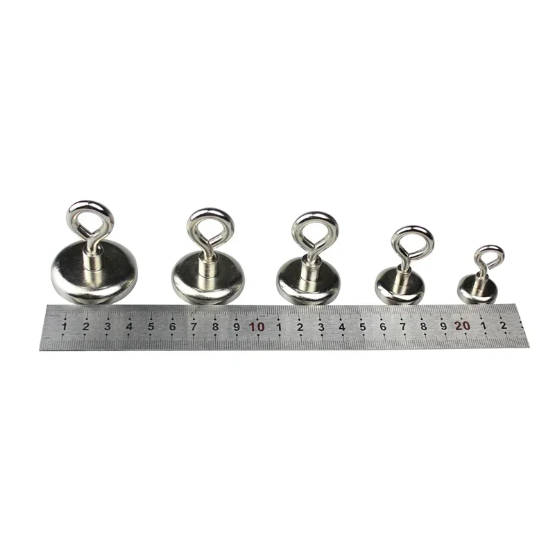 Magnetic Hook Magnet Searcher Magnet Strong Neodymium Salvage Magnet Deep Sea Fishing Magnets with Ring Round Powerful Search