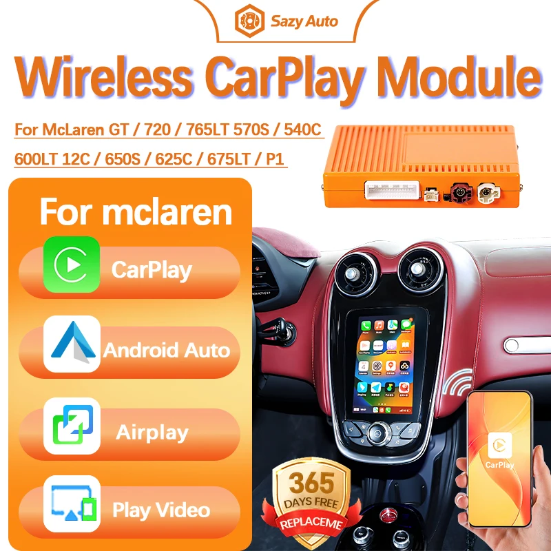 

Коробка декодера для McLaren 12C 650S 625C 675LT 570S 540C 600LT Airplay Android Auto Linux System Carplay Mirror Link Plug and Play