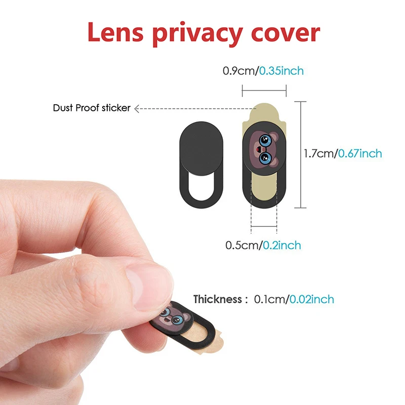 3PCS Zoon Pattern WebCam Camera Cover Laptop Stickers For Laptops Macbook Smart Phone Privacy Protection Shutter Slider Sticker