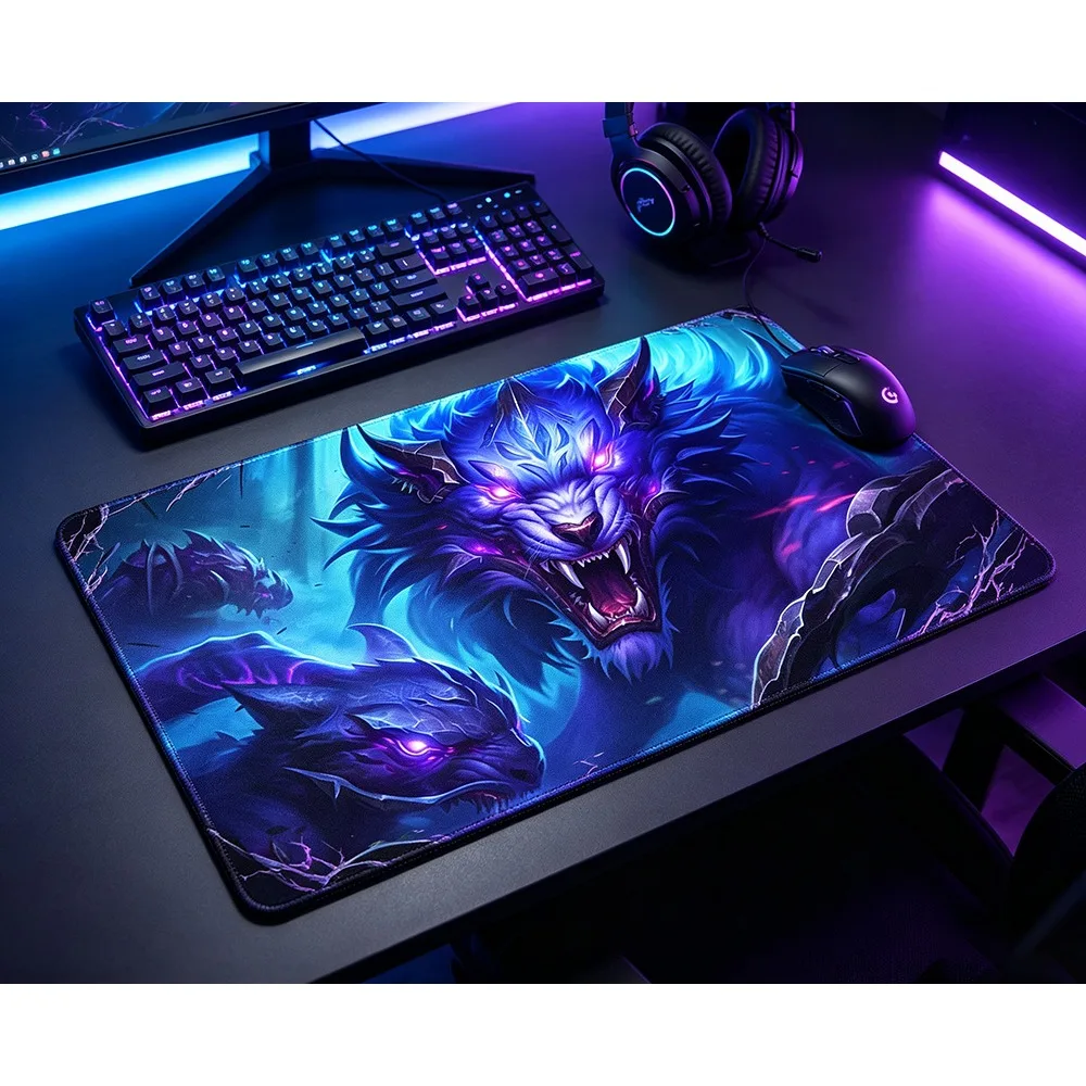 Fantasy Demon Wolf Art Card Games Playmat Durable Office Desk pad Parties Gathering Card Game Mat Compute PC Gaming MousePad