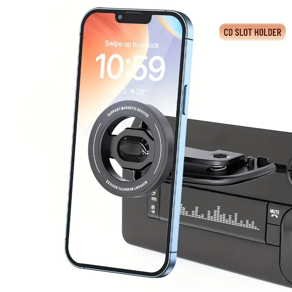 Magsafe Phone Holder Magnetic Car CD Slot Mount Support Mobile Bracket Cell Clip for IPhone 16 15 14 13 12 11 Pro Samsung Xiaomi