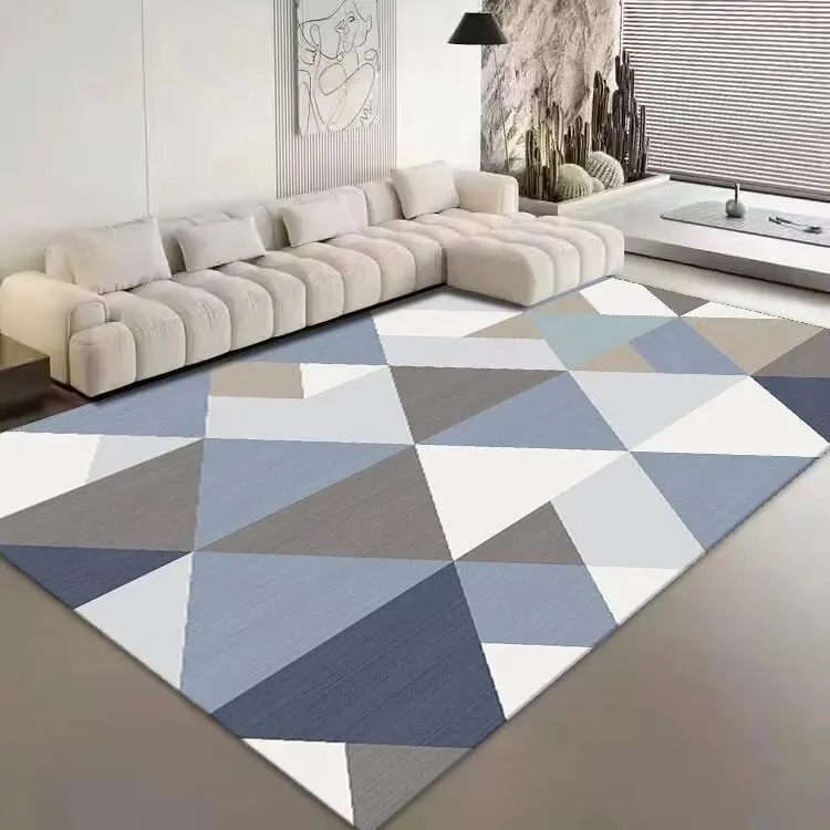 Nordic Geometry Carpet for Living Room Light Luxury Teenager Bedroom Decor Rug Non-slip Area Rugs Home Washable Floor Mat Tapete