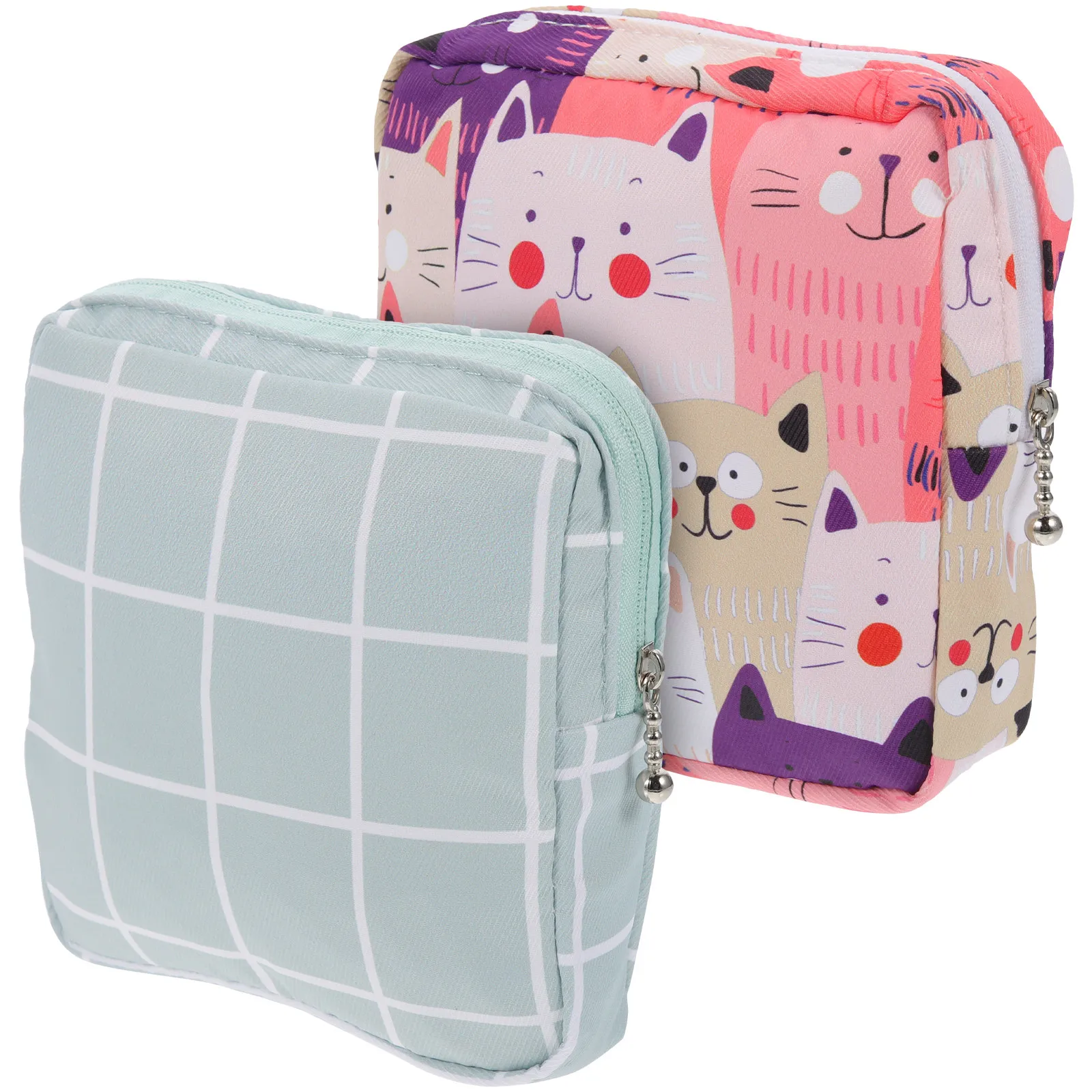 

Набор из 2-х санитарных хлопковых сумок для менструальных прокладок, дорожные маленькие сумки для гигиенических прокладок, прочные, на молнии, для хранения