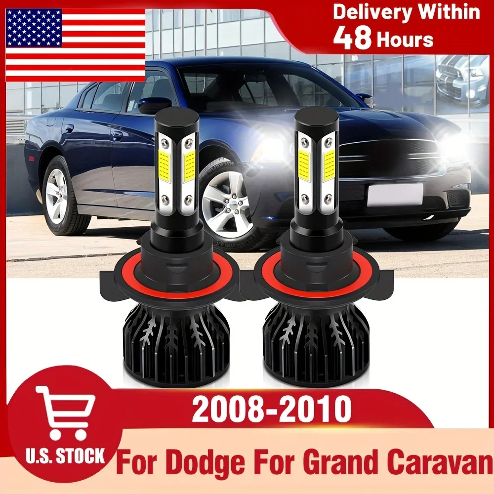 For Dodge For Grand Caravan (2008-2010), 2pcs 9008/H13 LED Headlight 1:1 Size , 27000LM Car Lamps Super Bright Plug And Play