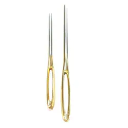 2pcs Metal Large Eye Golden Tail Blunt Needles Hand Sewing Needles Yarn Knitting Needles Darning Knitting Crochet Tool