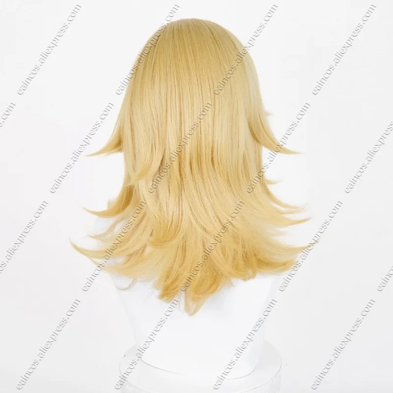 Invisible Woman Cosplay Wig 45cm Long Mix Gold Heat Resistant Synthetic Hair
