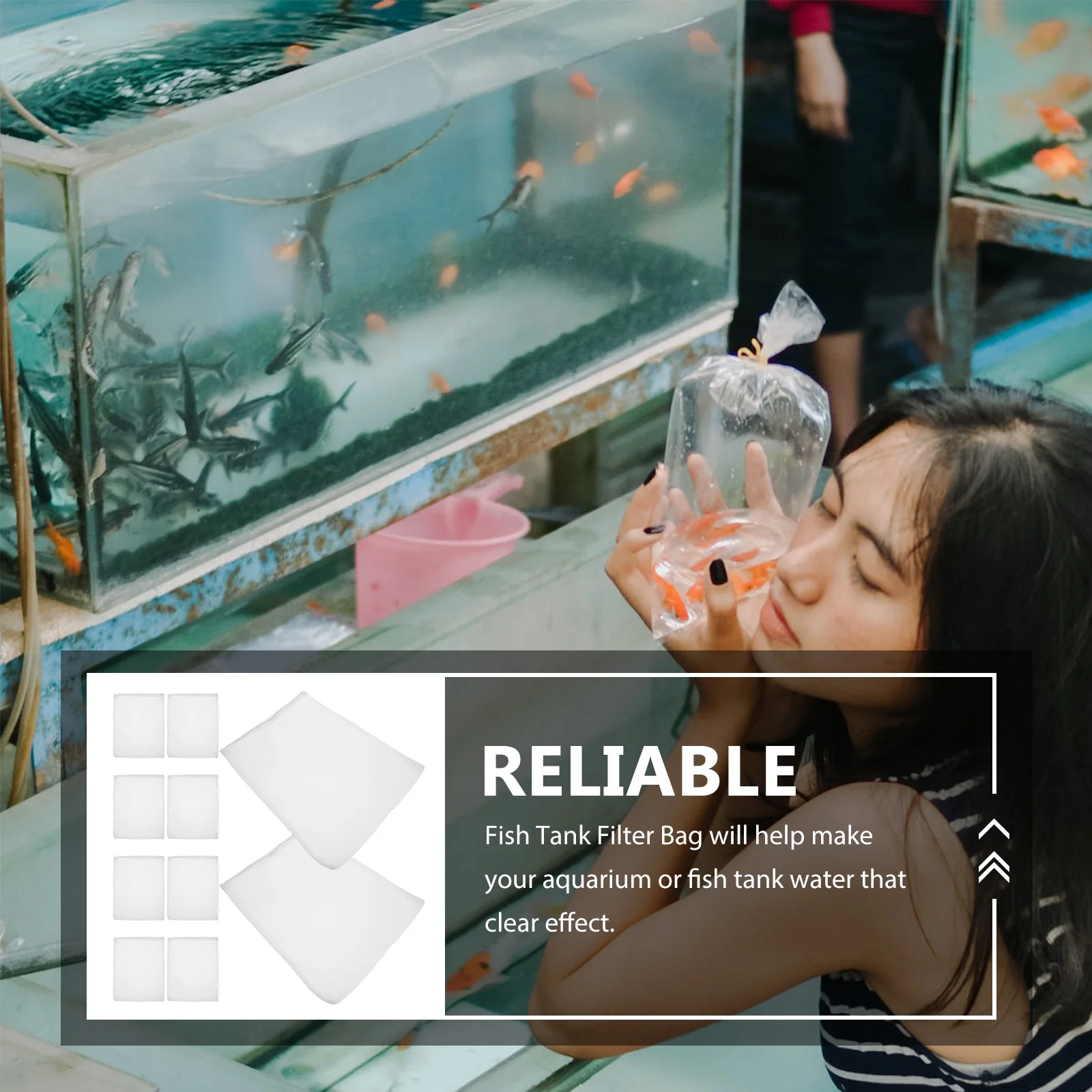 

10Pcs Fish Tank Filter Bag Fine Mesh Polyester Aquarium Filter Pouch Durable Easy Clean Mesh Bag Fish Tank Supplies