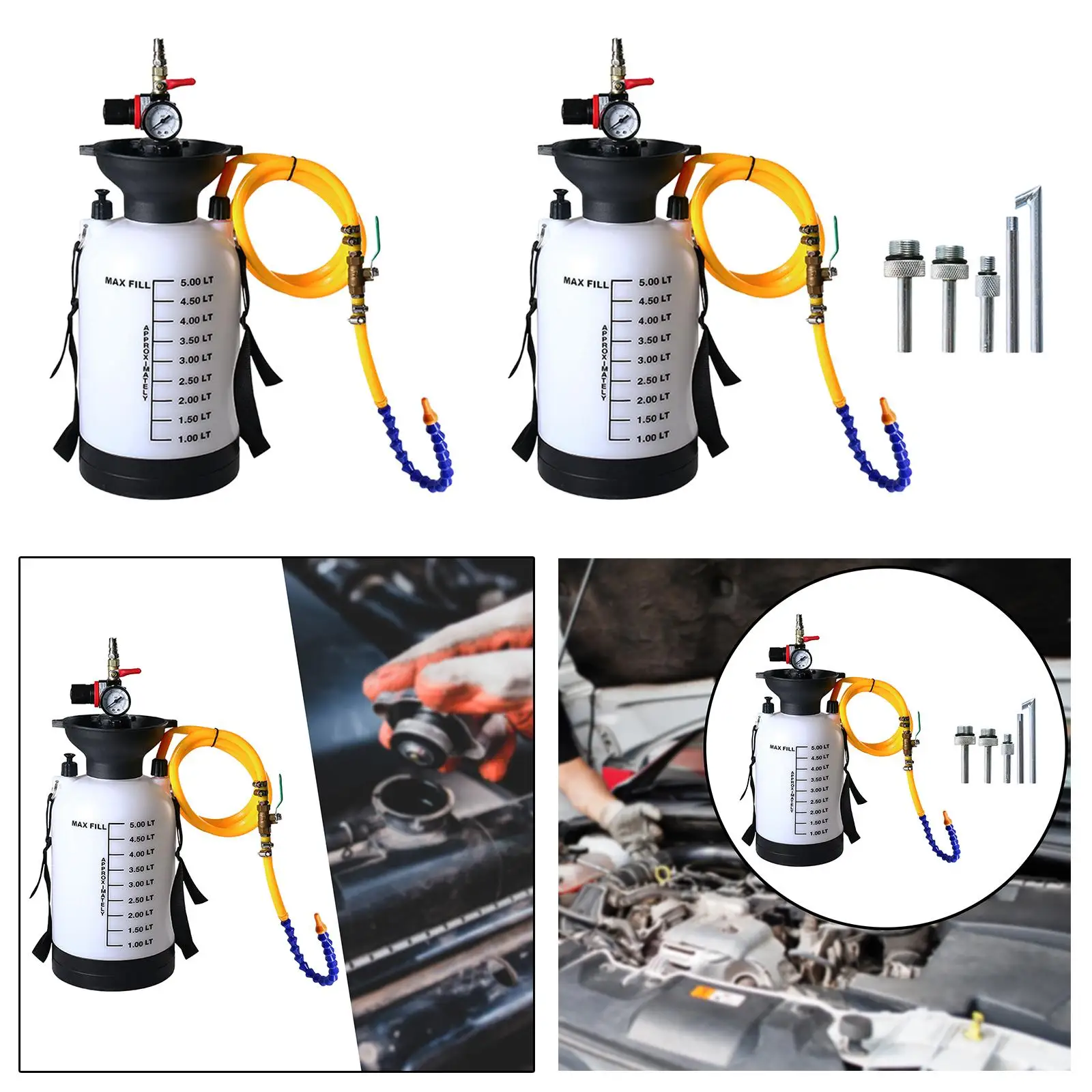5L Heavy Duty Pneumatic Oil Pump 1000PSI ATF Refill Tool Gearbox Oil Filler and Dispenser for Automotive Transmission Service