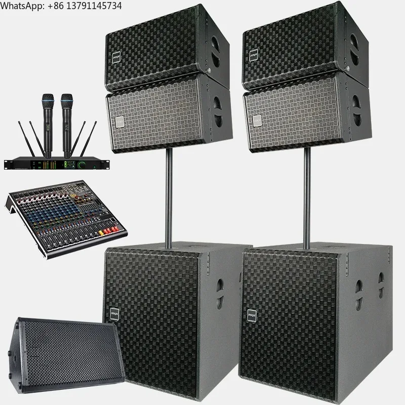 Full set of 10-inch 18-inch subwoofer outdoor concert hanging stage church professional active passive line array speaker system