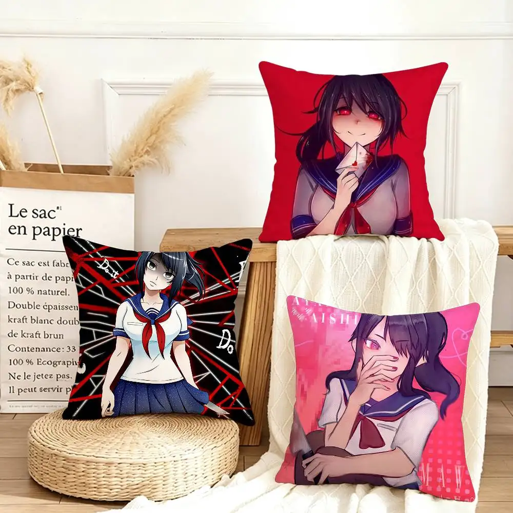

Y-Yandere S-Simulator Ayano Aishi Various Sizes Square Pillow Case For Car Home Bedchamber Decor