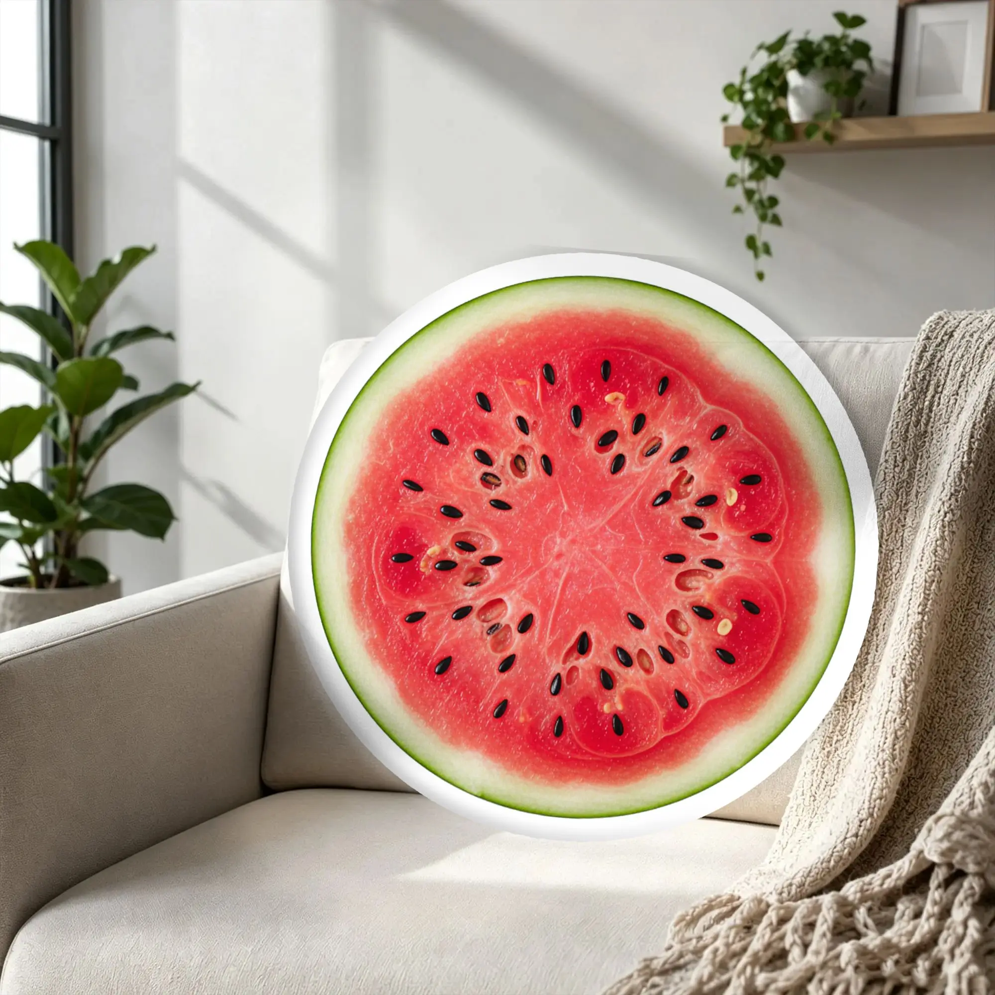 Custom Colorful Summer Fruit  Pillow Double Sided Sweet Watermelon Cushions Personalized Plush Pillows for Living Room