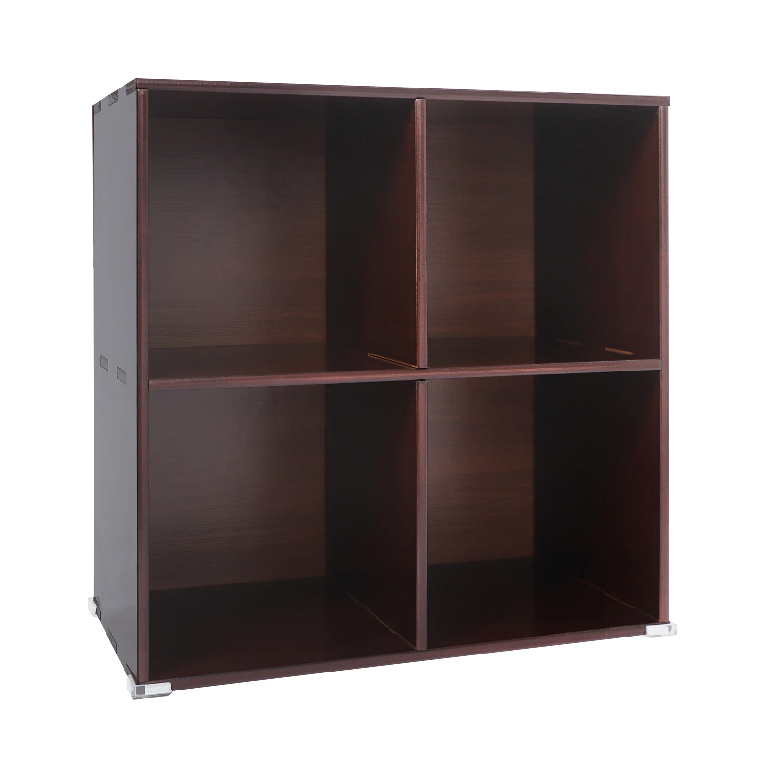 

Solid Wood Cube Bookcase, Floor Standing Storage Shelf with 4 Grids, Modern Display Cabinet for Home Office, Easy DIY Assembly