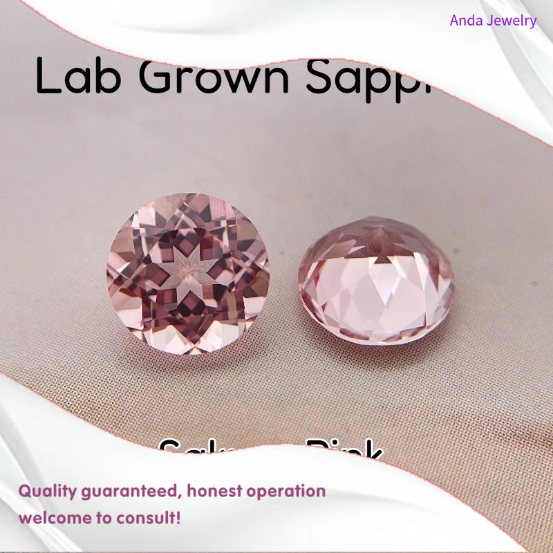 

M-Lab Grown Colorful Sapphires Sakura Pink Round Cut Gems for Jewelry Setting&Custom Design Selectable Certificate