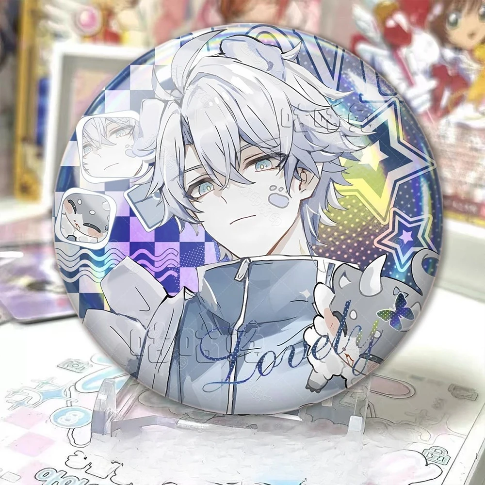 Game Honkai: Star Rail Phainon Khaslana Cosplay Laser Badge Metal Tinplate Brooch Collectible Pins Cartoon Figure Party Props