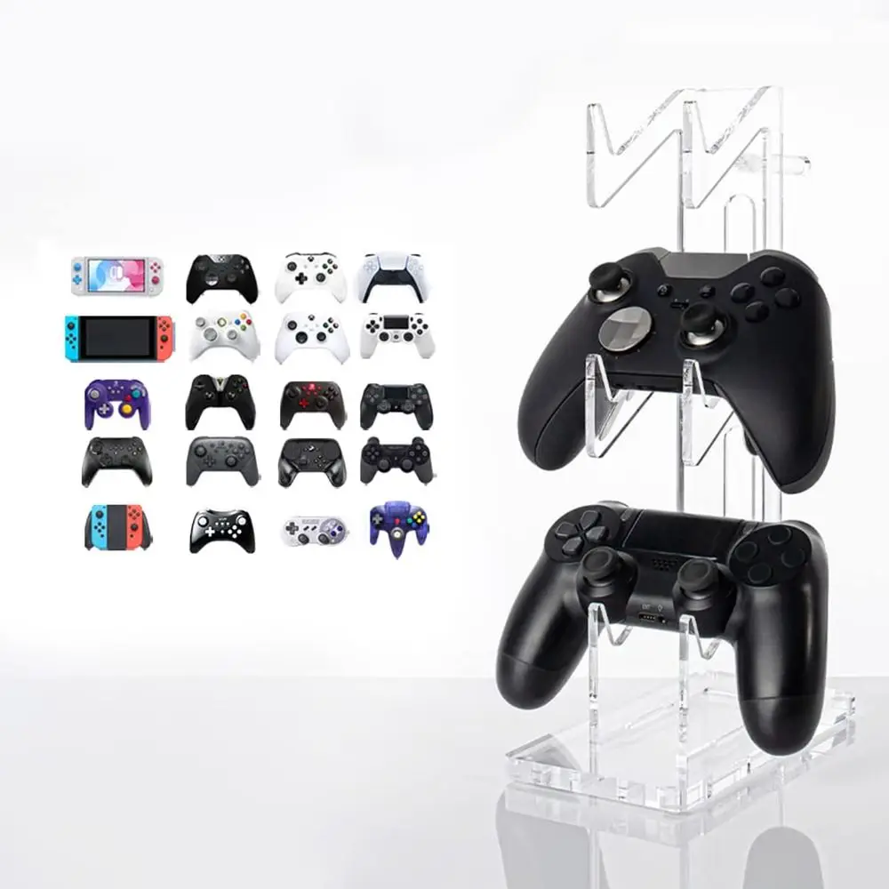 Durable Acrylic 3-Layer Controller Holder Black White Game Handle Display Stand Universal Stability PS5