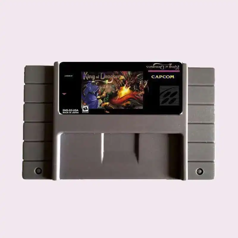 高品質 16 ビットキングオブドラゴンズ NTSC ビッググレーゲームカード米国バージョンゲームプレーヤー