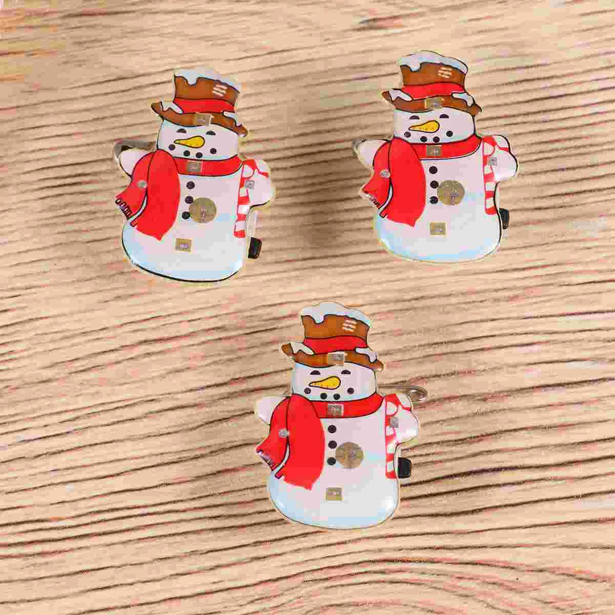 25 Pcs LED Snowman Brooches Outdoor Christmas Decor Light up Jewelry Corsage Glowing Badges Luminous Enamel Pins