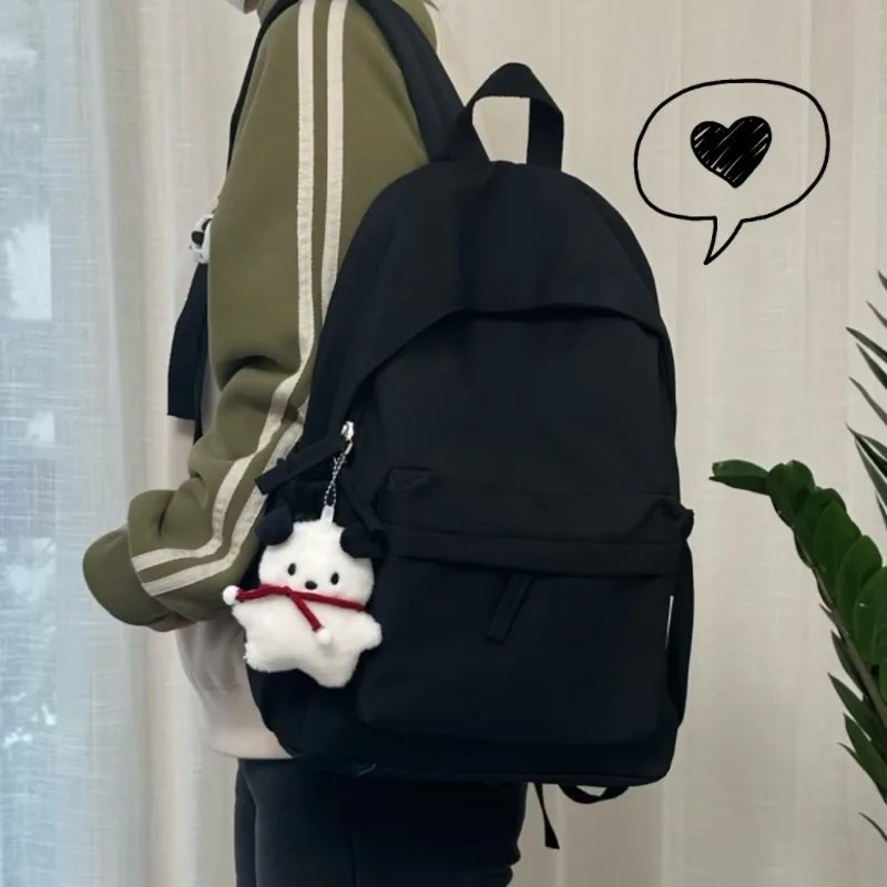 

Легкий женский рюкзак для путешествий, минималистичный, однотонный, для студентов, школьный ранец, модный, на два плеча, для подростков