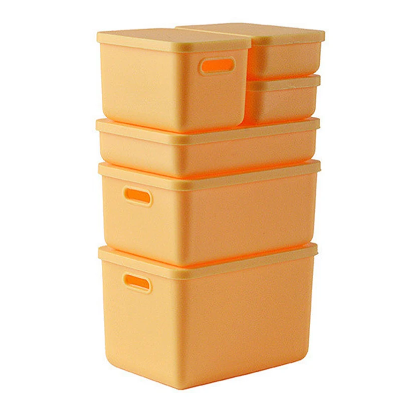 1Set 1:6 1:12 دمية صغيرة ملحقات بلاستيكية لعبة صندوق تخزين مزود بغطاء حاوية تخزين مصغرة دمية المشهد ديكور #3