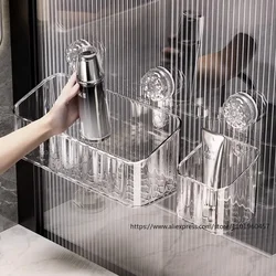 Multi-functional Bathroom Shelf with Suction Cup, No Drilling Needed Shower Caddy for Shampoo Conditioner Soap Razors