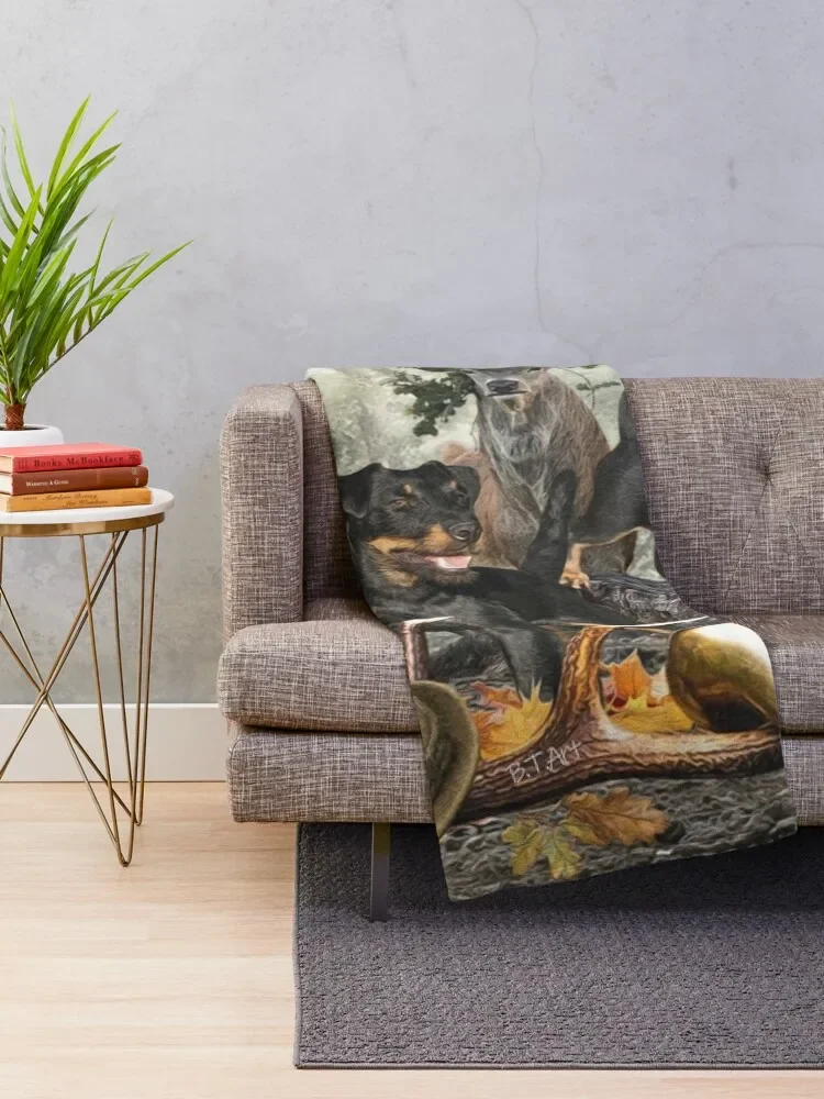 Jagdterriers , Hunting dog Art Throw Blanket Luxury Brand Decorative Throw manga Decorative Sofas Blankets