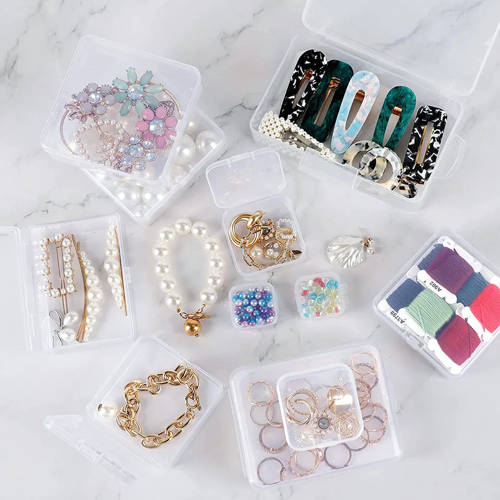 

25Pcs Fashion Jewelry Storage Container Plastic Beads Collection Box Compact Organizer for Accessories