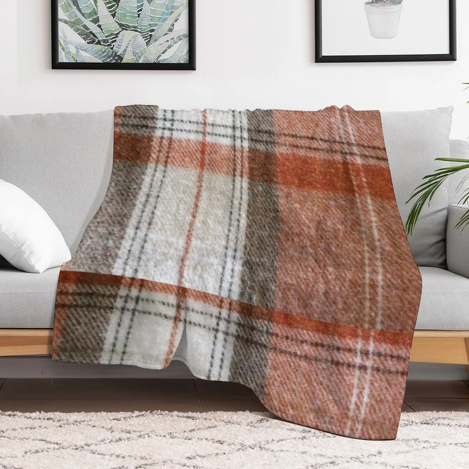 Terracotta Tartan Throw Blanket halloween For Sofa Thin Decorative Sofas Sofa Throw Blankets