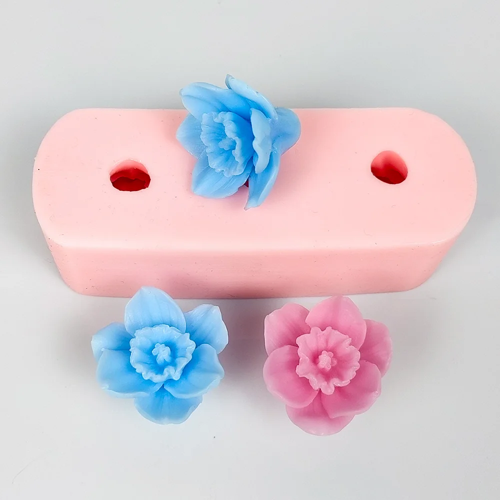 3D Narcissus Flower Mold, 3D Bloom, Wedding Cake, Silicone Molds, DIY Soap Making, Cupcake, Candy Decoration Craft, HC0669