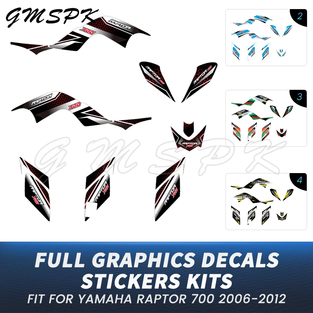 

ATV Full Graphic Background Decals Sticker Kit Fit for Yamaha Raptor 700 YFM 700 2006-2012 2007 2008 2009 2010 2011