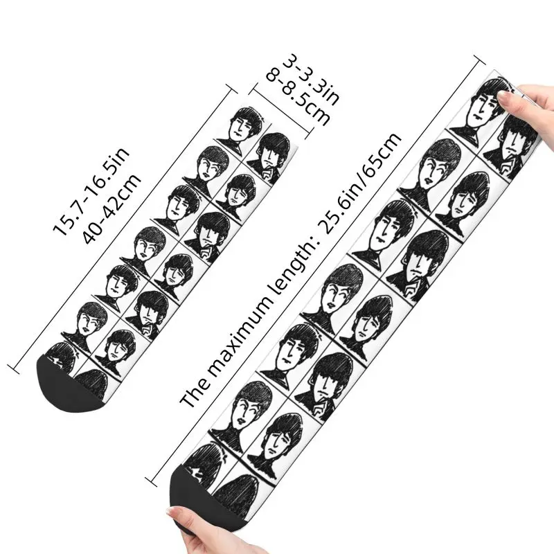 Fun Men\'s Heavy Metal Rock The Beatle Dress Socks Unisex Warm Comfortable 3D Print Crew Socks