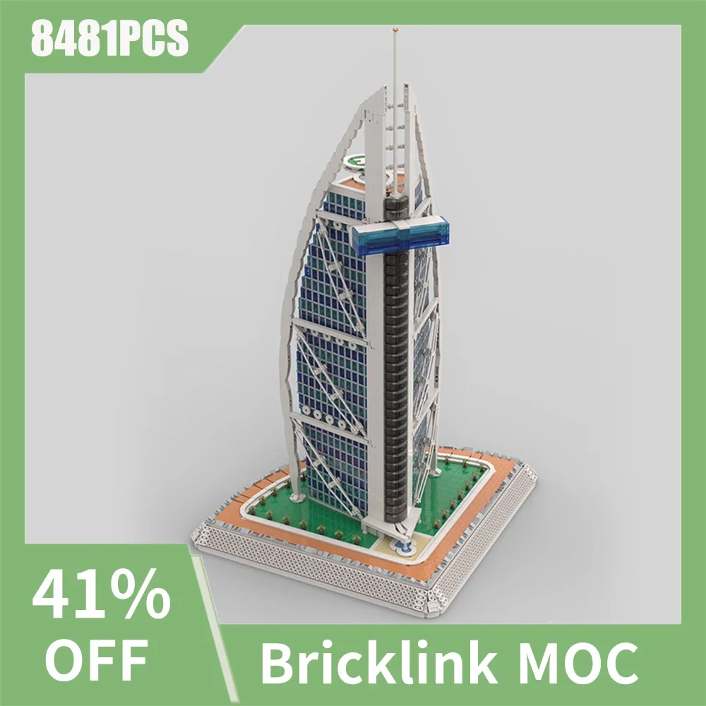 

new8481PCS BURJ AL-ARAB Architecture Model MOC Building Blocks DIY Assemble Bricks Educational Creative Children Toys Kids Gifts