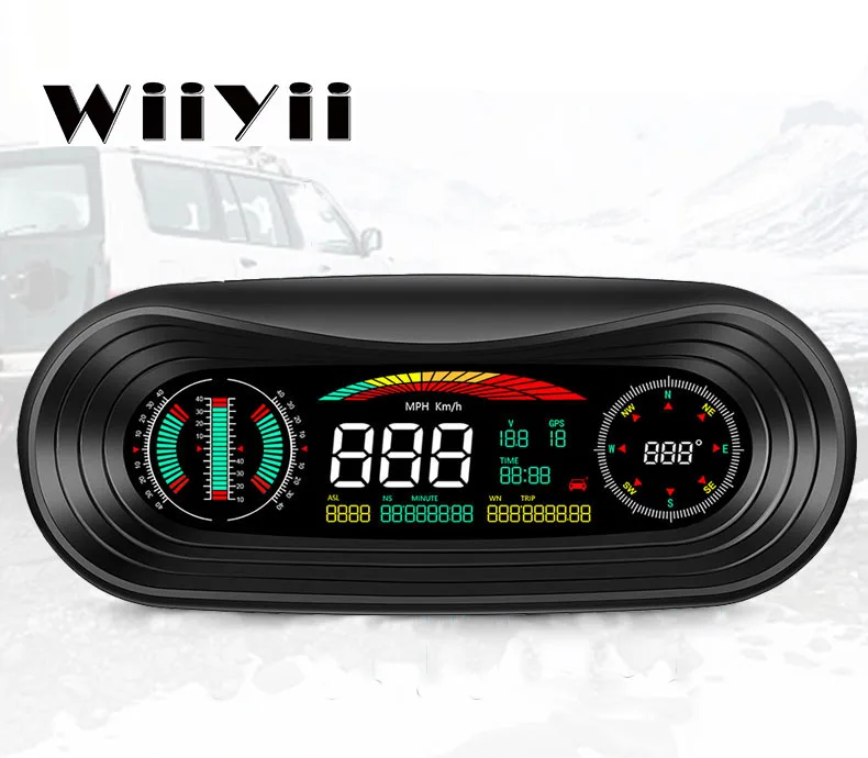 

Hot Sale Car HUD Display P18 GPS+Slope Digital Auto Electronics Voltage Meter Vehicle Tools Head up Display